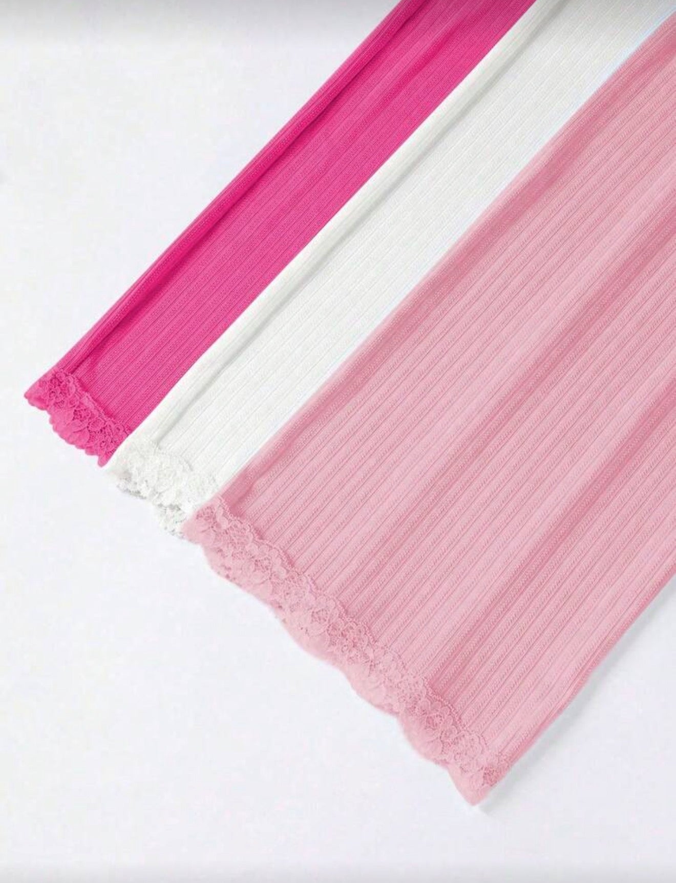 Дамски пижамен комплект с дантела – потник и дълъг панталон PİNK 6 части